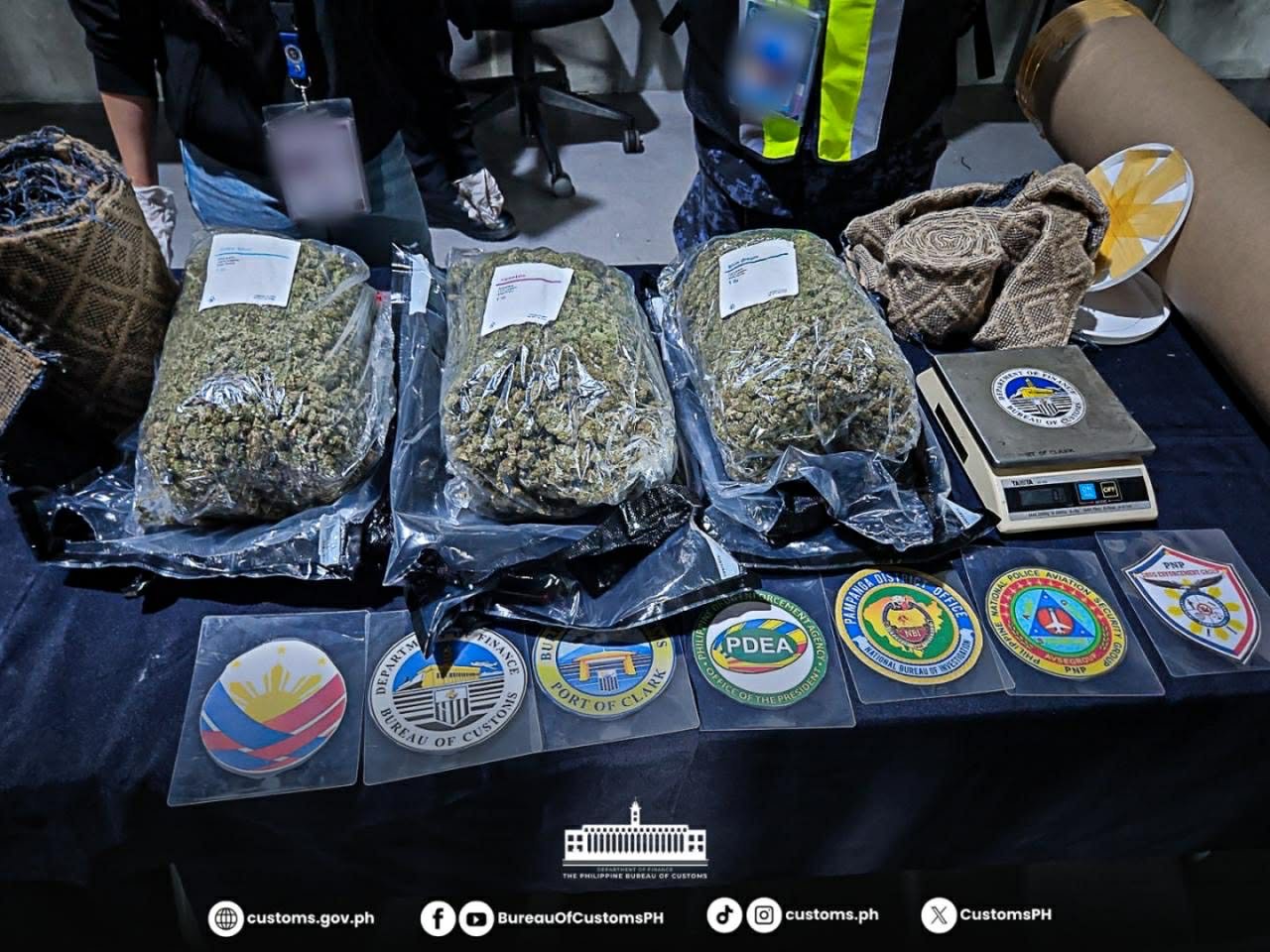 BOC, Clark Task Force Smash ₱6.16-M Kush Shipment Hidden in Rug Runner