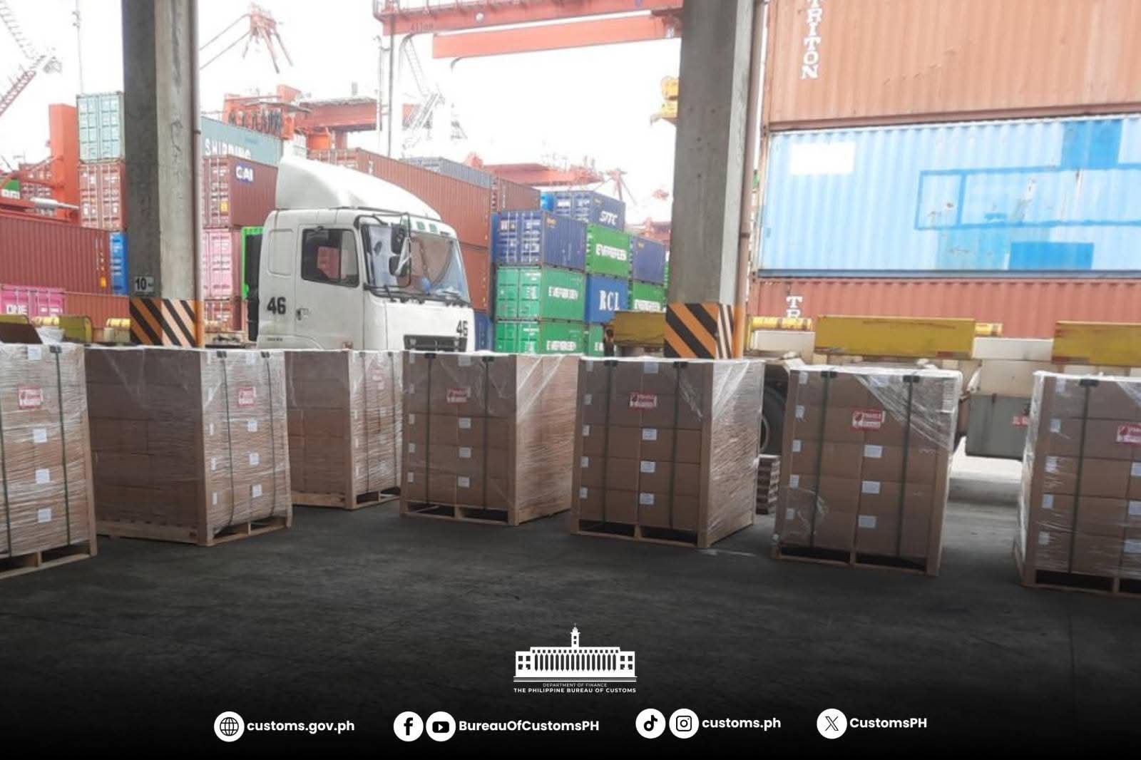 COLLECTOR DE GUZMAN ORDERS SEIZURE; 78,720 REGULATED ITEMS FOUND HIDDEN IN 40-FOOT CONTAINERS