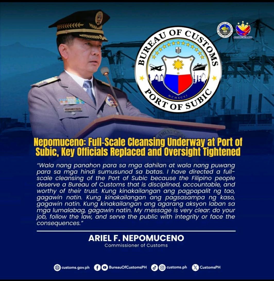 NEPOMUCENO ORDERS FULL-SCALE CLEANSING — TOP OFFICIALS REPLACED, OVERSIGHT TIGHTENED